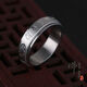 Mansheng can rotate six-character mantra men's ring trendy transfer scripture men's single ring titanium steel ring index finger ring default number 9, other sizes note