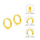 Chow Tai Fook simple pure gold earrings (labor cost 120) about 1.25g EOF153