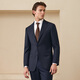 Guillaume de Mons Machine washable Contains mulberry silk suit Commuting groom business formal casual wool men's suit Prussian blue top + trousers 48