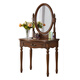 Shifuju European solid wood dressing table French white carved dressing table with drawers dressing table bedroom American simple makeup white 0.8 meter dressing table + makeup mirror + makeup stool