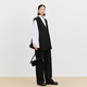 AUM (AUM) easy suit AUM 2025 spring new wool suit vest top black wide-leg pants black wide-leg trousers S
