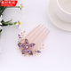 Happy mother-in-law tiara middle-aged mother wedding banquet hair accessories wedding cheongsam hairpin bun hair insert comb hair flower 02# violet