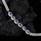 Shilian S925 sterling silver inlaid with natural tanzanite bracelet, women's trendy model full of diamonds, light luxury and high-end jewelry, women's trendy model, full of diamonds, light natural tanzanite bracelet