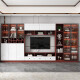 Gabinete de televisión Gabinete de pared Gabinete de pared integrado Gabinete de almacenamiento de almacenamiento de madera sólida Sala de estar personalizada Gabinete de televisión JiangyUyuan Style 14380*210*35cm Instalación de puerta a puerta