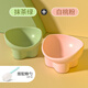 Qi Oh Cat Bowl Ceramic Cat Food Bowl Dog Bowl Food Bowl Cat Rice Bowl Large Diameter Water Bowl Slant Bowl Anti-Tip Bowl Pet Supplies Double Bowl + Grain Spoon Matcha Green + White Peach Powder