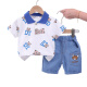 G.DUCKKIDS little yellow duck children's clothing boys' suits summer one-year-old baby clothes new style young children's boys short-sleeved two-piece set white 80cm