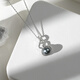 Tahitian Black Pearl Pendant Fulu S925 Silver Seawater Pearl Necklace for Mom S925 Silver/Gourd Black Pearl 9mm