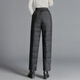 Antarctic Down Pants Women's Outerwear High Waist Large Size Slimming Middle-aged and Elderly Mothers Thickened Warm Duck Down Cotton Pants Winter Black 2XL Recommended 125-135 Jin Jin equals 0.5 kg