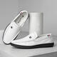 
YRC Yierkang men's shoes 2025 spring and summer leather shoes breathable leather beans shoes non-slip lazy people pedal driving shoes white 9226 38 (240mm)