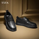 Him her Tata soft sole business casual leather shoes black British heightening genuine leather dad shoes men VVK01CM4 black 40