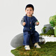 Mini Balabala Overalls Suit Long Sleeve Boys and Girls Trendy Versatile Style Cute 2025 Autumn New Denim Dark Blue 88301 100