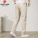 Pierre cardin casual pants men's summer thin loose straight versatile pants men's breathable pure cotton men's clothing beige XL