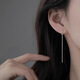 Qi Xiaomi Pure S999 Silver Water Drop Ear Wire Feminine Simple Long Earrings Fashion New Fashion Personalized Ear Hole Earrings Water Drop Ear Wire One Pair