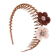 Daiyan children's coffee-colored flower headband for little girls that does not hurt broken hair and organizes artifacts with toothed anti-slip cartoon cute headband milk coffee-colored toothed hairband random 2-piece set