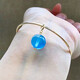 Core fragrance natural ice species aquamarine single bead blue gemstone bracelet loose bead blue bracelet for women multi-treasure round bead accessories pendant for men collection grade 13MM with holes