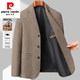 Pierre Cardin Wool Suit Jacket Men's Autumn and Winter Middle-aged Business Casual Small Suit Fitted Wool Suit Jacket Men's Dark Blue 4XL 195 Recommended 165-180 Jin Jin equals 0.5 kg
