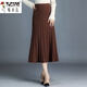 Woodpecker (TUCANO) Wool Knitted Skirt Women's Thickened Mid-Length 2025 Autumn and Winter New Wool One-Step Skirt Pleated Hip Skirt Dark Gray M Size Recommended 96-115 Jin Jin equals 0.5 kg