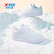 XTEP (XTEP) white shoes, children's shoes, children's cotton shoes for boys and girls, leather surface plus velvet, warm, non-slip, wear-resistant, Velcro cotton shoes, new white/new metallic silver 27
