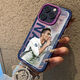 Xinni convient au c coérophe de téléphone mobile Ronaldo Gesture Apple 16pro / 14/13/12/11/15Promax / Anti-Fall 7p / xs Mobile Phone Color Color Silver Cherry Blossom Powder-Cy673c Ronaldo Mobile Phone Gesture Apple 14pro