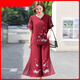 Yu Zhaolins Mutteranzug Sommer kurzärmeliger Anzug modisches Chiffon-Shirt 2025 Neuer Stil mittlerer und älterer Frauen mit breitem Bein und Rock Zwei-teiliger Set 698 Lila Anzug XL empfohlen 100-115jin [Jin gleich 0,5 kg]