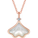 Saturday Fu Hong 18K Gold Necklace Small Almond Mother-of-pearl Diamond Necklace Birthday Gift J0611924 40+5cm