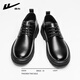 Pull-back leather shoes for men, business British style derby shoes, formal black casual shoes, lace-up soft soles, versatile men's shoes for grooms