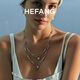 HEFANG Hefang Jewelry Starlight Sugar Cube Long Necklace Necklace for Women Light Luxury and High-end Birthday Gift for Girlfriend Silver Gray