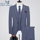 Angel Bird two-piece suit men's business casual formal dress groom wedding banquet dress suit jacket 502 gray stripes (back center slit) one button 46 165/ (recommended 90-120 Jin Jin equals 0.5 kg)