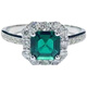 Nilan PT950 platinum emerald ring artificial female moissanite fashion retro temperament inlaid No. 6