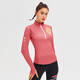 Corif fitness clothing women's autumn and winter half-zip slimming professional running training Pilates sports yoga clothing long-sleeved pomegranate powder 2XL