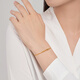 Chow Tai Sang 18K gold bracelet for women rose gold color gold double-layered sugar cube red and yellow k gold bead bracelet as a birthday gift for girlfriend 18K red double-layered sugar cube bracelet (approximately 1.05g)