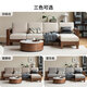 Genji Muyu solid wood sofa, new Chinese style sofa, modern simple living room, oak fabric sofa, four seats