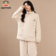 Big Mouth Monkey Big Mouth Monkey Couple Pajamas Winter Coral Velvet Jacquard Plus Velvet Thickened Home Clothes Women's Autumn and Winter Can Be Weared Outer Suit
