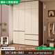 Juyao package installation solid wood 60mm deep wardrobe light luxury bedroom customized segmented large storage cabinet four doors 1.8m main cabinet + top cabinet