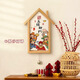 Zhang Xiaohua's shop Five Blessings Decorative Painting Living Room God of Wealth Pendant TV Wall Background Mural New Year's Festive Entrance Door Entrance Type A Bell Five Blessings 28*40cm PS Log Color Frame