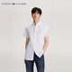 Tommy Hilfiger【舒适府绸】夏季男商务休闲易打理纯色短袖衬衫外套78J9746