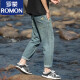 
ROMON (ROMON) nine-point jeans men's 2025 summer thin fashion brand loose straight casual boy stretch long trousers 723 blue gray 28 [100-110Jin[Jin equals 0.5 kg]]