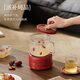 Duanyue health pot, mini tea maker, health cup, electric stew cup, multi-functional flower boiling teapot, kettle, small electric heating cup for one person in the office, full glass mini electric heating glass cup, retro green - smart 600ml single pot + tea drain + base