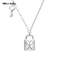 Miss JuJu pt950 platinum lock necklace for women, fashionable platinum four-leaf clover element chain set for girlfriend, weight 3.6-3.8g, length 43+3cm