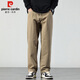 Pierre Cardin Casual Pants Men's Autumn and Winter Loose Straight Pants Men's Heavy Cotton Work Pants Men's Brown 2XL