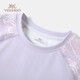 YEEHOO girls' sports T-shirts, children's tops, medium and large children's clothing, long moisture-absorbing, quick-drying, sunscreen and anti-bacterial autumn clothing, purple 150