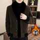 Jacket woolen coat men's youth short business casual autumn and winter velvet thickened suit collar men's woolen coat M70 brown XL recommended 120-135Jin Jin equals 0.5 kg