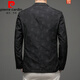 Pierre Cardin Spring and Autumn Blazer Men's 2025 New Casual Thin Unisex Men's Fashion Korean Printed Slim Small Suit Blue XL 180 Suitable for 150-165 Jin Jin equals 0.5 kg