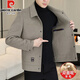 Pierre Cardin woolen woolen jacket men's short double-sided denim coat 2025 autumn and winter new men's woolen jacket 2308 Khaki 2XL