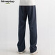 MMOPTOP Japanese Slim Straight Guard Pants Autumn Men's Drapey Loose Sports Casual Pants MXXK61 Sapphire Blue L