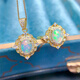 Tingbai's new natural colorful opal pendant necklace full of fire color s925 silver finely inlaid opal ring with certificate natural opal pendant white gold