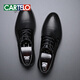 Cartelo Summer Business formelle atmungsaktive hohle Lederschuhe Herren echte Ledersandalen Britische Männer innere Erhöhung koreanischer Art vielseitiger Modes Schuhe Schwarz 9928 Vier Jahreszeiten erhöhen 37 37