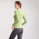 Sporn yoga clothing long-sleeved autumn and winter women's Pilates top with breast pads for outer wear, temperament and slimming suit, high-end fat mm to cover the flesh, bean green top (with breast pads) + gray trousers suit S (80-90Jin Jin is equal to 0.5 kg)