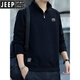 JEEP SPIRIT Jeep pure cotton sweatshirt men's spring and autumn new loose large size stand-up collar half-zip casual pullover long-sleeved top Army Green 2XL 140-160Jin Jin equals 0.5 kg