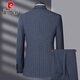 Pierre Cardin 2025 new striped suit suit men's two-piece suit middle-aged men's wedding groom's dress men's versatile gray L 175 size recommended 125 Jin Jin equals 0.5 kg -135 Jin Jin equals 0.5 kg